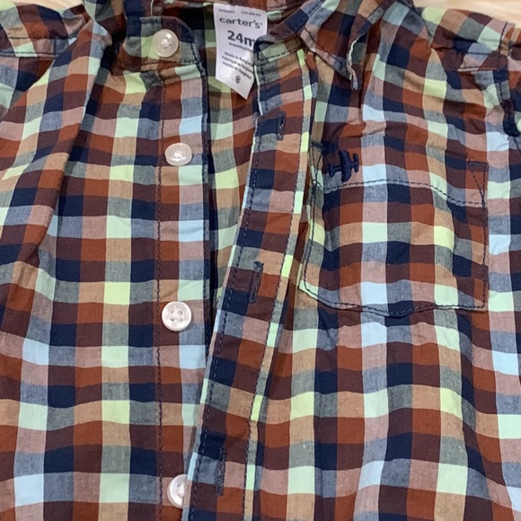 Carter’s & Children’s Place Short & Long-Sleeve Button Shirts in size 24M - Picture 3 of 8